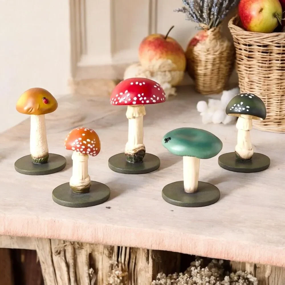 John Derian for Target 5pc Mushroom Decorative Figures Harvest Thanksgiving NEW